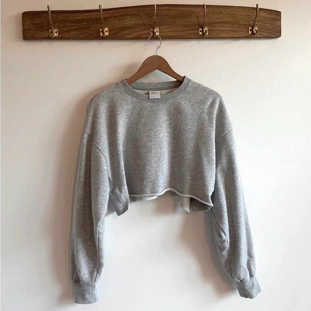 Aritzia Light Gray Cropped Top - Picture 2 of 3